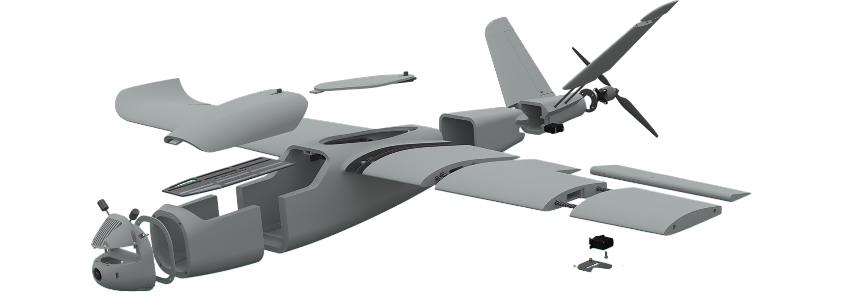 Vue 3D de l'avion autonome