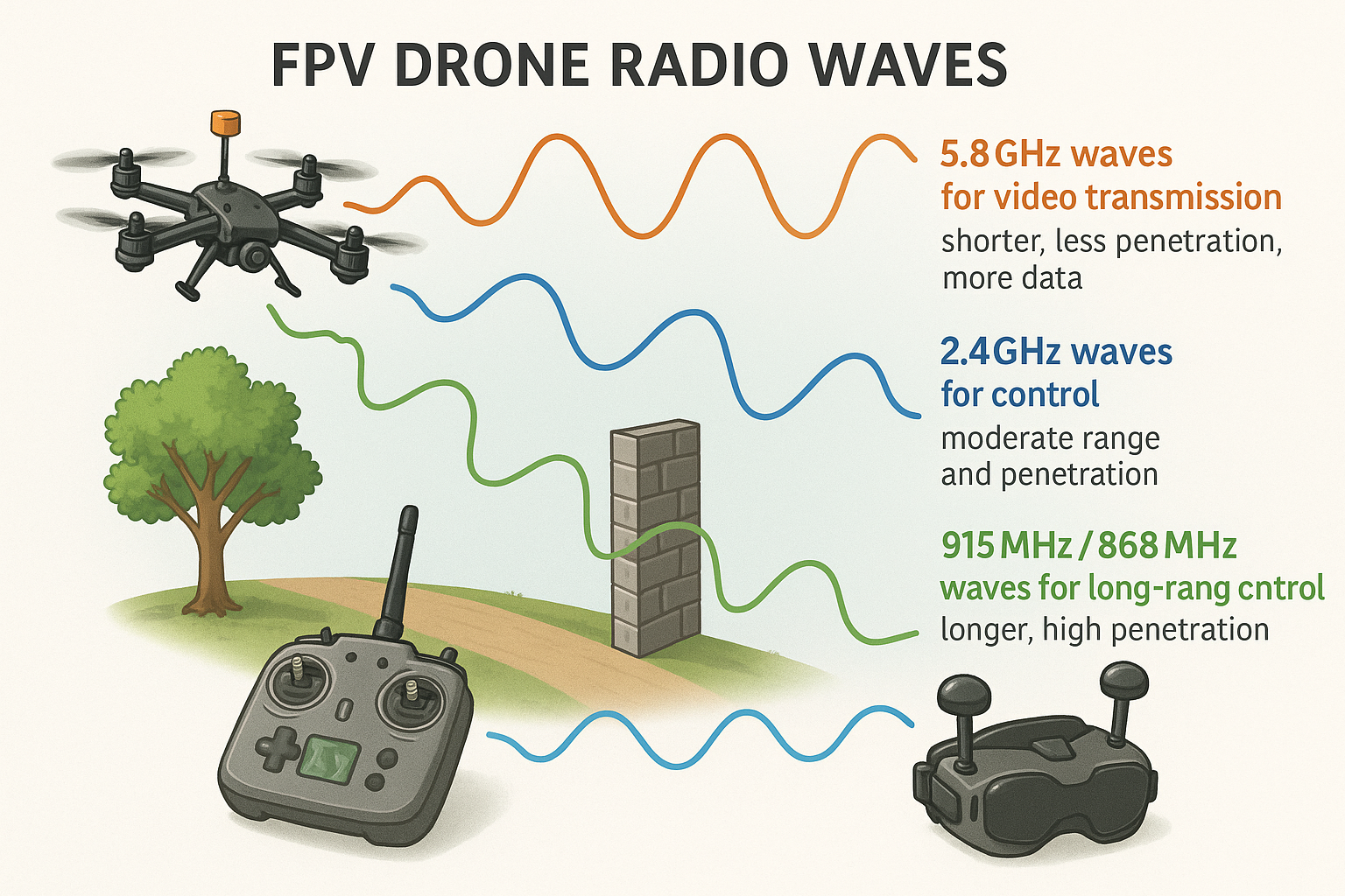 Schéma des ondes FPV